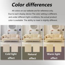 Merax Two Seater Velvet Sofa Bed with Adjustable Backrest in Beige - thumbnail 5