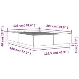 Berkfield Home Modern Bed Frame without Mattress Sonoma Oak 120x200 cm in Light Brown - Size: Small Double - thumbnail 9