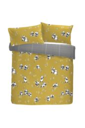 Fusion 'Panda' Playful Panda & Check Patterned Duvet Cover Set in Yellow - Size: King - thumbnail 4