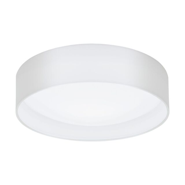 Loops Flush Ceiling Light Colour White Shade White Fabric Bulb LED 11W Included - image 1