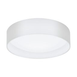 Loops Flush Ceiling Light Colour White Shade White Fabric Bulb LED 11W Included - thumbnail 1