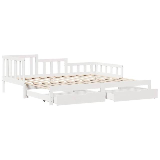 Berkfield Home Versatile Daybed with Trundle & Drawers Frame White 90x190 cm Single - image 1