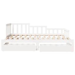 Berkfield Home Versatile Daybed with Trundle & Drawers Frame White 90x190 cm Single - thumbnail 4