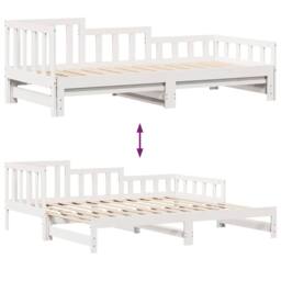 Berkfield Home Versatile Daybed with Trundle & Drawers Frame White 90x190 cm Single - thumbnail 8