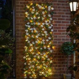 Marco Paul Solar Powered Artificial Flower Wall Garden Trellis - Hydrangea in Green - thumbnail 1