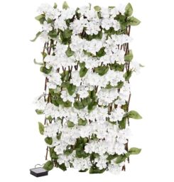 Marco Paul Solar Powered Artificial Flower Wall Garden Trellis - Hydrangea in Green - thumbnail 9