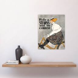 "Artery8 Ride a Stearns Vintage Bicycle Ad Wall Art Print Edward Penfield in Grey - Size: W24"" x H32""" - thumbnail 4