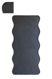 MirrorOutlet Black Metal Rectangular Wavy Framed Wall Mirror (170CM X 80CM) - Size: 1 Pack - thumbnail 4