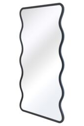 MirrorOutlet Black Metal Rectangular Wavy Framed Wall Mirror (170CM X 80CM) - Size: 1 Pack - thumbnail 6