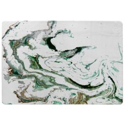 Benjamin Tate Design Gold & Green Marble Rug in Natural - Size: Large