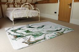 Benjamin Tate Design Gold & Green Marble Rug in Natural - Size: Large - thumbnail 3