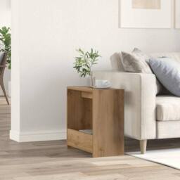 Berkfield Home Side Table Artisan Oak 50x26x50 cm Engineered Wood in Brown - Size: 50 x 26 x 50 cm - thumbnail 3