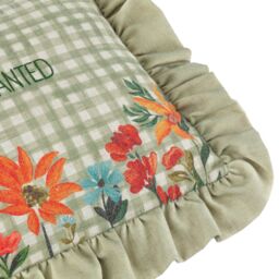Furn Meadow Haze Floral Embroidered Ruffle Cushion in Green - Size: 30 cm x 50 cm - thumbnail 4