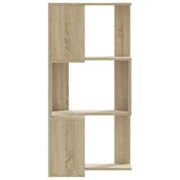 Berkfield Home Elegant Corner Bookcase 3-Tier Sonoma Oak 50x50x102 cm Engineered Wood in Light Brown - Size: 50 x 50 x 102 cm - thumbnail 5