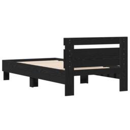 Berkfield Home Bed Frame ‚Äì Black Oak, 90x190 cm, made of engineered wood - Size: 90x190 cm - thumbnail 8