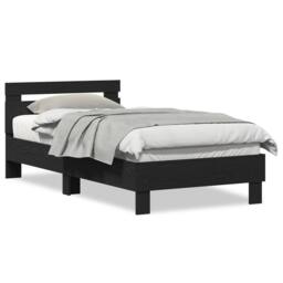 Berkfield Home Bed Frame ‚Äì Black Oak, 90x190 cm, made of engineered wood - Size: 90x190 cm - thumbnail 4