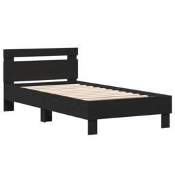 Berkfield Home Bed Frame ‚Äì Black Oak, 90x190 cm, made of engineered wood - Size: 90x190 cm - thumbnail 2