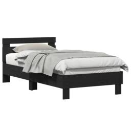 Berkfield Home Bed Frame ‚Äì Black Oak, 90x190 cm, made of engineered wood - Size: 90x190 cm - thumbnail 3