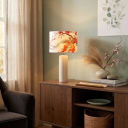 Happy Homewares Orange & Gold Floral Watercolour Fabric Lamp Shade with Inner Lining - Size: 10 inches - thumbnail 6