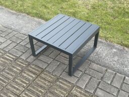 Fimous Aluminium Outdoor Garden Square Coffee Table Patio Tea Table for Balcony, Terrace, Swimming Pool Dark Grey - thumbnail 2
