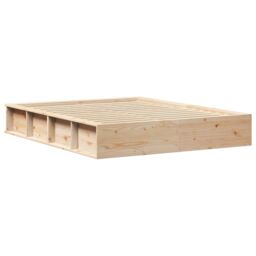 Berkfield Home Bed Frame with Lift-Up Storage, 160 x 200 cm, Solid Pine in Beige - Size: 160 x 200 cm - thumbnail 7