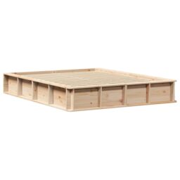 Berkfield Home Bed Frame with Lift-Up Storage, 160 x 200 cm, Solid Pine in Beige - Size: 160 x 200 cm - thumbnail 2