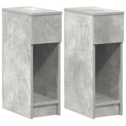 Berkfield Home Bedside Cabinets with Drawer 2 pcs Concrete Grey 20x36x60 cm - Size: 20 x 36 x 60 cm - thumbnail 2