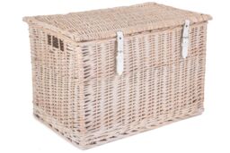 Red Hamper Wicker 61cm White Wash Chest Picnic Basket in Natural - thumbnail 2