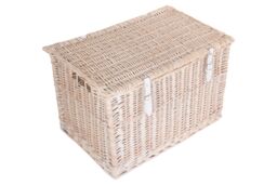 Red Hamper Wicker 61cm White Wash Chest Picnic Basket in Natural - thumbnail 4