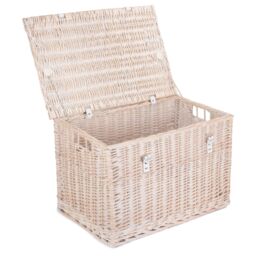 Red Hamper Wicker 61cm White Wash Chest Picnic Basket in Natural