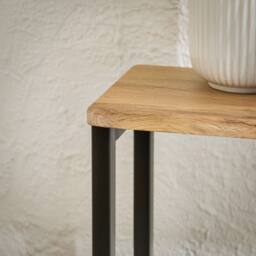SoBuy Slim Console Table - Metal Frame - Space-Saving Design in Light Oak - Size: 120 cm x 15 cm - thumbnail 5