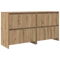 Berkfield Home Sideboard 2 pcs Artisan oak 70 x 41 x 75 cm Engineered wood in Brown - thumbnail 1