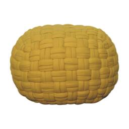 Wyld Haus Lucca Mustard Cotton Weave Pouffe in Yellow - thumbnail 2