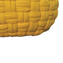 Wyld Haus Lucca Mustard Cotton Weave Pouffe in Yellow - thumbnail 6
