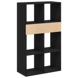 Berkfield Home Decorative Book Cabinet Black 66x31x112 cm Engineered Wood - Size: 66 x 31 x 112 cm - thumbnail 6