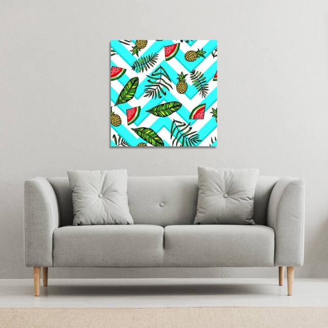 Benjamin Tate Design Pineapple & Watermelon (Canvas Print) / 127 x 127 x 4cm in Natural - Size: 127 x 127 x 4 cm - image 1