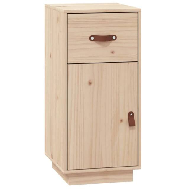 Berkfield Home Sideboard 34x40x75 cm Solid Wood Pine in Light Brown - Size: 34 x 40 x 75 cm - image 1