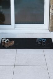JVL Foliage Scraper Rubber Pin Patio Doormat 45x120cm in Black - Size: 45 cm x 120 cm - thumbnail 2