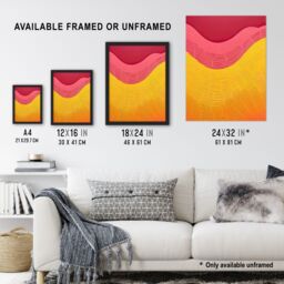 "Artery8 Wall Art Print Abstract Minimalism Orange Yellow Pink Gradient Poster Picture - Size: W18"" x H24""" - thumbnail 3