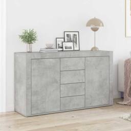 Berkfield Home Sideboard Concrete Grey Engineered Wood 120 x 36 x 69 cm Storage - thumbnail 2
