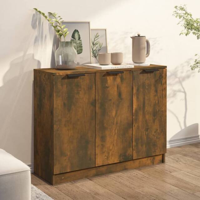 Berkfield Home Sideboard Smoked Oak 90.5x30x70 cm Engineered Wood in Brown - image 1