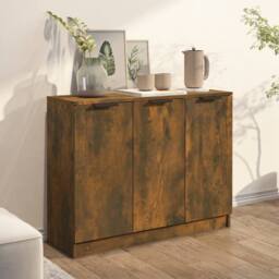 Berkfield Home Sideboard Smoked Oak 90.5x30x70 cm Engineered Wood in Brown - thumbnail 1