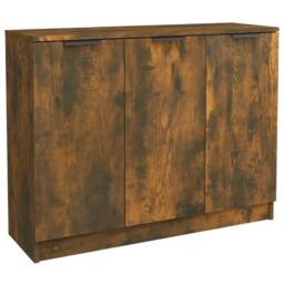 Berkfield Home Sideboard Smoked Oak 90.5x30x70 cm Engineered Wood in Brown - thumbnail 3