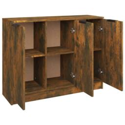 Berkfield Home Sideboard Smoked Oak 90.5x30x70 cm Engineered Wood in Brown - thumbnail 7