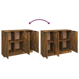 Berkfield Home Sideboard Smoked Oak 90.5x30x70 cm Engineered Wood in Brown - thumbnail 8