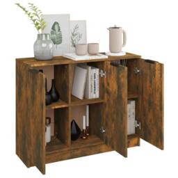 Berkfield Home Sideboard Smoked Oak 90.5x30x70 cm Engineered Wood in Brown - thumbnail 4