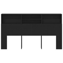 Berkfield Home Headboard Cabinet Black Oak 180x19x103, 5 cm - thumbnail 5