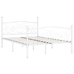 Berkfield Home Elegant Bed Frame with Slatted Base White Metal 120x200 cm - Size: Small Double - thumbnail 3