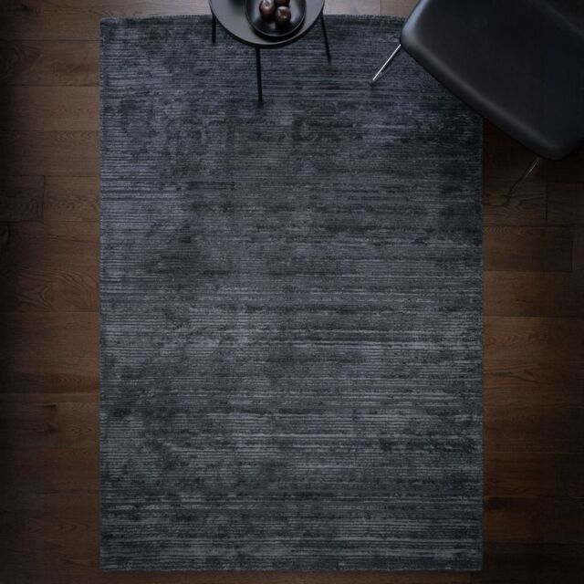 The Rug Shop UK Blue Handmade Wool Modern Plain Striped Easy To Clean Area Rug - Size: 200 cm x 290 cm - image 1