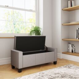 GFW Verona Crushed Velvet Storage Ottoman Bench in Mid Grey - thumbnail 3